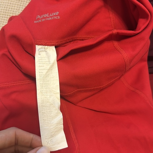 Fabletics Pureluxe Red High-Waisted with Side Pockets Leggings XS - Picture 7 of 10